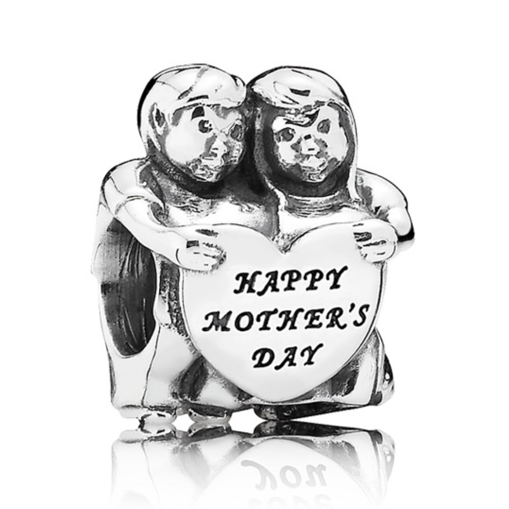 Retired Pandora From Us Happy Mother's Day Family Charm Sterling Silver 925